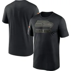 Seattle Seahawks Men's 2020 Salute to Service Team Logo Performance T-Shirt (Black)
