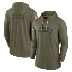 Seattle Seahawks Men's 2022 Salute to Service Tonal Pullover Hoodie (Olive)