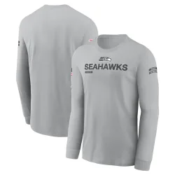 Seattle Seahawks Men's 2024 Salute To Service Long Sleeve T-Shirt (Gray)