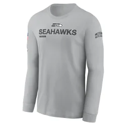 Seattle Seahawks Men's 2024 Salute To Service Long Sleeve T-Shirt (Gray)