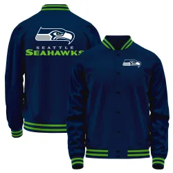 Seattle Seahawks Men's Full-Snap Jacket (Navy)