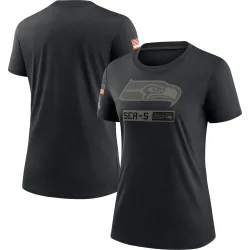 Seattle Seahawks Women's 2020 Salute To Service Performance T-Shirt (Black)