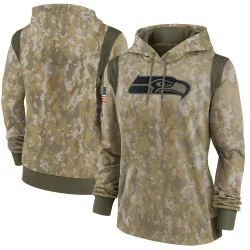 Seattle Seahawks Women's 2021 Salute to Service Therma Performance Pullover Hoodie (Olive)