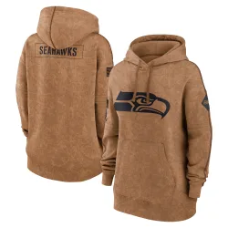 Seattle Seahawks Women's 2023 Salute to Service Pullover Hoodie (Brown)