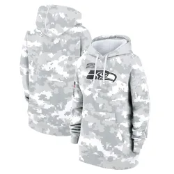 Seattle Seahawks Women's 2024 Salute To Service Club Fleece Pullover Hoodie (Arctic Camo)
