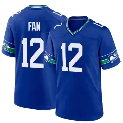 12th Fan Seattle Seahawks Game Men's Throwback Jersey (Royal)