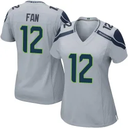 12th Fan Seattle Seahawks Game Women's Alternate Jersey (Gray)