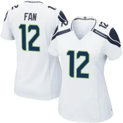12th Fan Seattle Seahawks Game Women's Jersey (White)