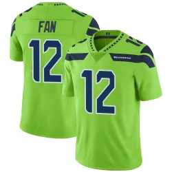 12th Fan Seattle Seahawks Limited Men's Color Rush Neon Jersey (Green)