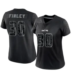 AJ Finley Seattle Seahawks Limited Women's Reflective Jersey (Black)