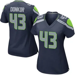 Aaron Donkor Seattle Seahawks Game Women's Team Color Jersey (Navy)