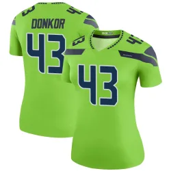 Aaron Donkor Seattle Seahawks Legend Women's Color Rush Neon Jersey (Green)