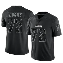 Abraham Lucas Seattle Seahawks Limited Men's Reflective Jersey (Black)