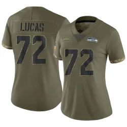 Abraham Lucas Seattle Seahawks Limited Women's 2022 Salute To Service Jersey (Olive)
