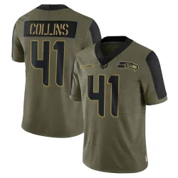 Alex Collins Seattle Seahawks Limited Men's 2021 Salute To Service Jersey (Olive)