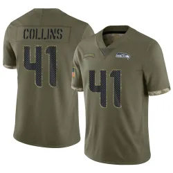 Alex Collins Seattle Seahawks Limited Men's 2022 Salute To Service Jersey (Olive)