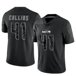 Alex Collins Seattle Seahawks Limited Men's Reflective Jersey (Black)