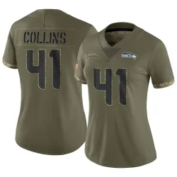 Alex Collins Seattle Seahawks Limited Women's 2022 Salute To Service Jersey (Olive)