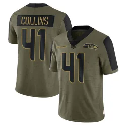 Alex Collins Seattle Seahawks Limited Youth 2021 Salute To Service Jersey (Olive)