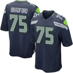 Anthony Bradford Seattle Seahawks Game Men's Team Color Jersey (Navy)