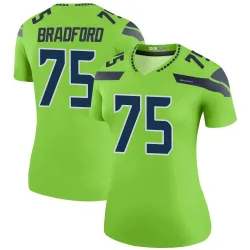 Anthony Bradford Seattle Seahawks Legend Women's Color Rush Neon Jersey (Green)