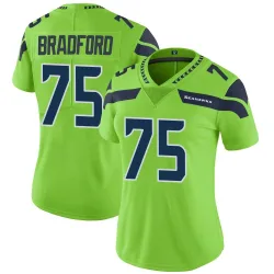 Anthony Bradford Seattle Seahawks Limited Women's Color Rush Neon Jersey (Green)
