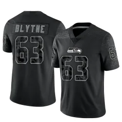 Austin Blythe Seattle Seahawks Limited Men's Reflective Jersey (Black)