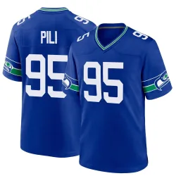 Brandon Pili Seattle Seahawks Game Men's Throwback Jersey (Royal)