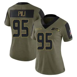 Brandon Pili Seattle Seahawks Limited Women's 2021 Salute To Service Jersey (Olive)