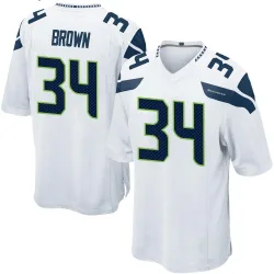 Brittain Brown Seattle Seahawks Game Men's Jersey (White)