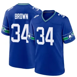 Brittain Brown Seattle Seahawks Game Men's Throwback Jersey (Royal)