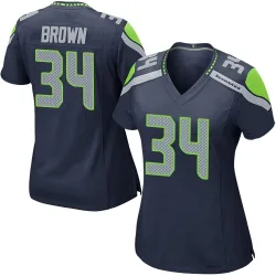 Brittain Brown Seattle Seahawks Game Women's Team Color Jersey (Navy)