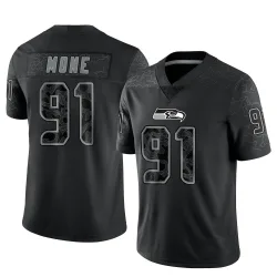Bryan Mone Seattle Seahawks Limited Men's Reflective Jersey (Black)
