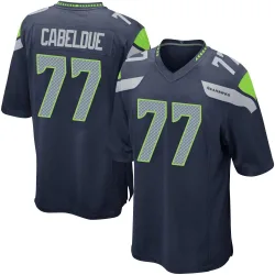 Bryce Cabeldue Seattle Seahawks Game Men's Team Color Jersey (Navy)