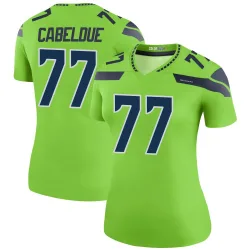 Bryce Cabeldue Seattle Seahawks Legend Women's Color Rush Neon Jersey (Green)