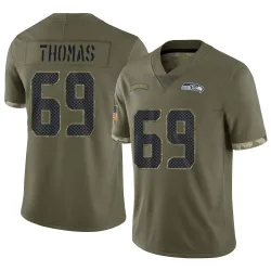 Bubba Thomas Seattle Seahawks Limited Men's 2022 Salute To Service Jersey (Olive)