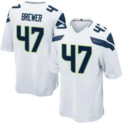 Cade Brewer Seattle Seahawks Game Men's Jersey (White)