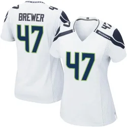 Cade Brewer Seattle Seahawks Game Women's Jersey (White)