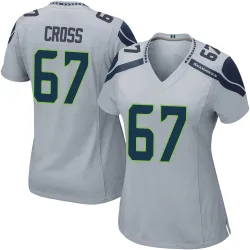 Charles Cross Seattle Seahawks Game Women's Alternate Jersey (Gray)