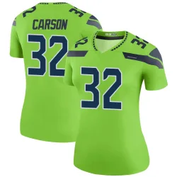 Chris Carson Seattle Seahawks Legend Women's Color Rush Neon Jersey (Green)
