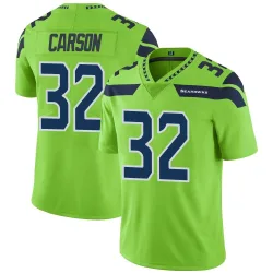 Chris Carson Seattle Seahawks Limited Men's Color Rush Neon Jersey (Green)