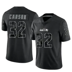 Chris Carson Seattle Seahawks Limited Men's Reflective Jersey (Black)