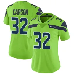 Chris Carson Seattle Seahawks Limited Women's Color Rush Neon Jersey (Green)