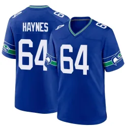 Christian Haynes Seattle Seahawks Game Men's Throwback Jersey (Royal)