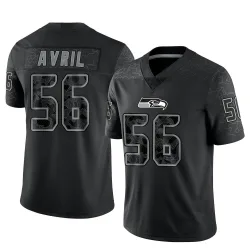 Cliff Avril Seattle Seahawks Limited Men's Reflective Jersey (Black)
