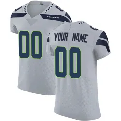 Custom Seattle Seahawks Elite Men's Alternate Vapor Untouchable Jersey (Gray)