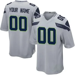Custom Seattle Seahawks Game Men's Alternate Jersey (Gray)