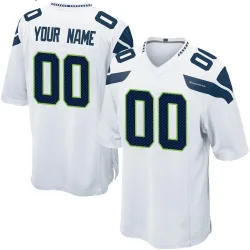 Custom Seattle Seahawks Game Men's Jersey (White)