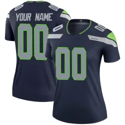 Custom Seattle Seahawks Legend Women's Jersey (Navy)