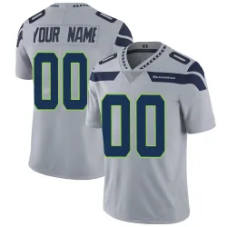 Custom Seattle Seahawks Limited Men's Alternate Vapor Untouchable Jersey (Gray)